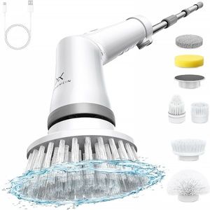 Cordless Electric Spin Scrubber: Power Shower Scrubber with Long Handle for Clea
